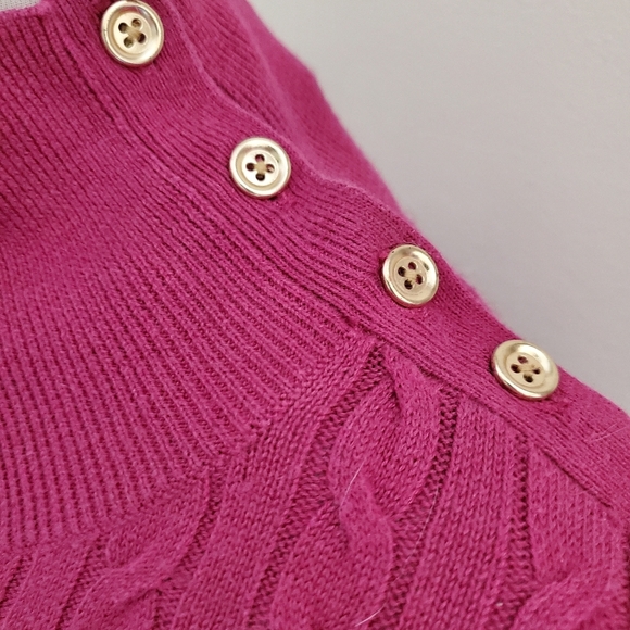 Talbots Cable Knit Button Shoulder Sweater Size XL - Picture 8 of 15